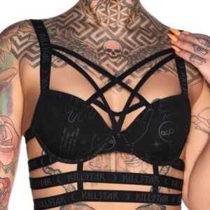Killstar Midnight Black Harness Bra